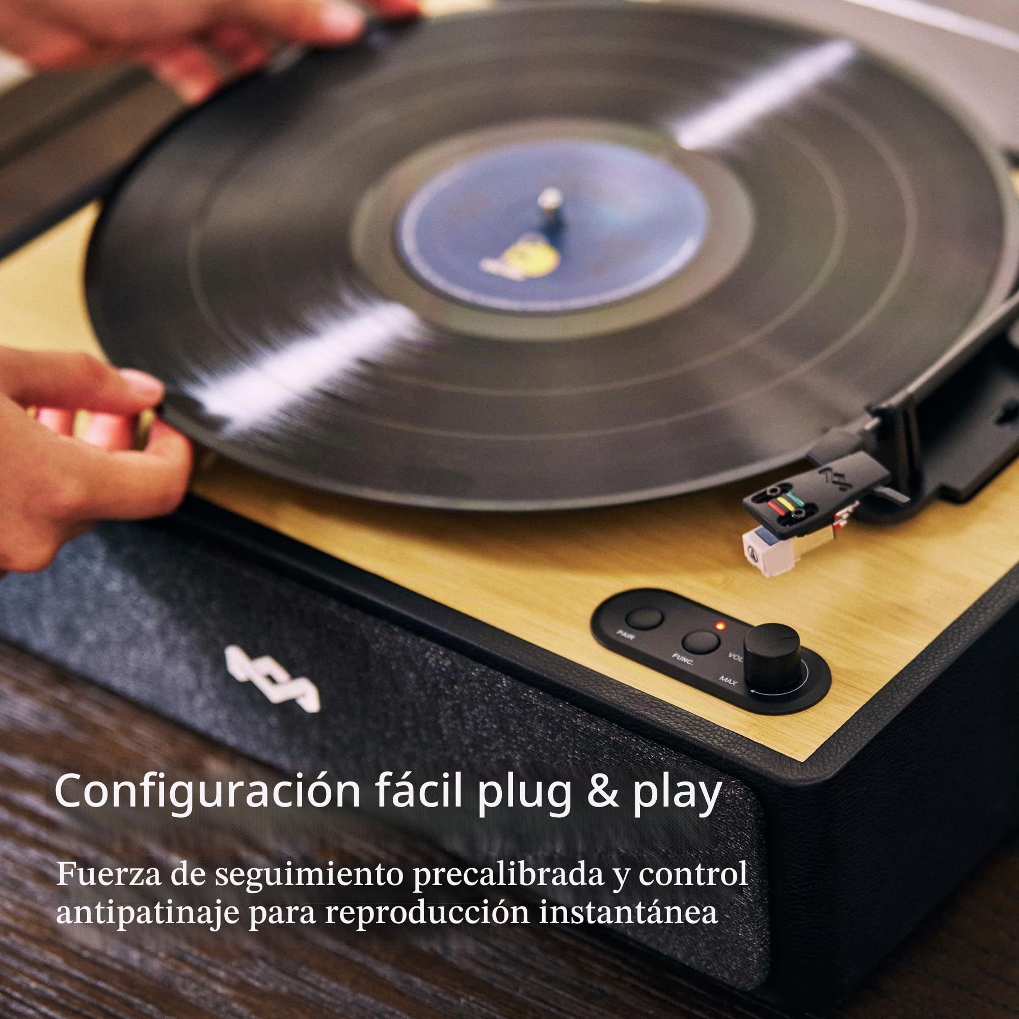 House of Marley Rise Up Tocadiscos Bluetooth - 3 Velocidades, Bambú