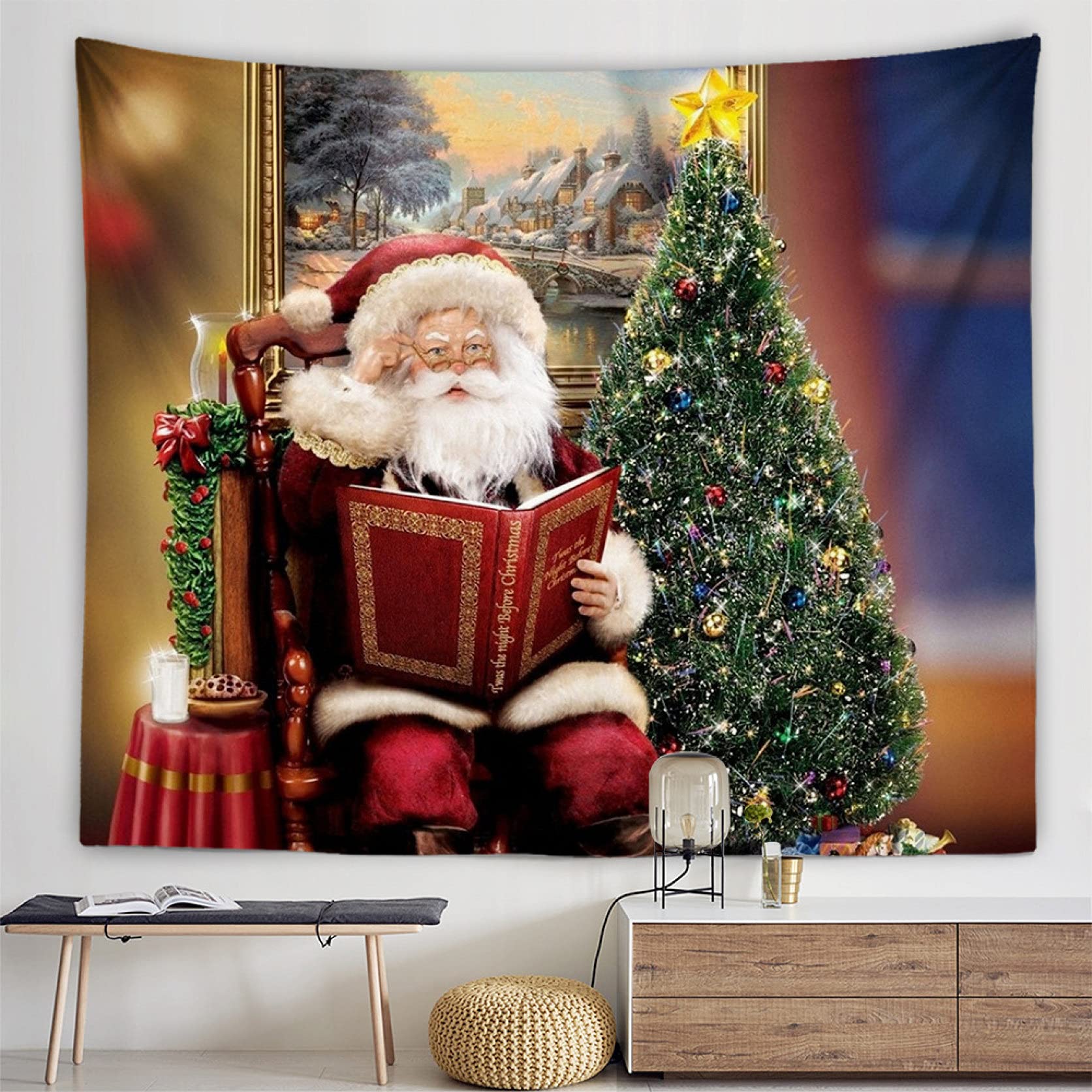 Amazon.co.jp: クリスマス タペストリー 壁掛け 壁飾り color