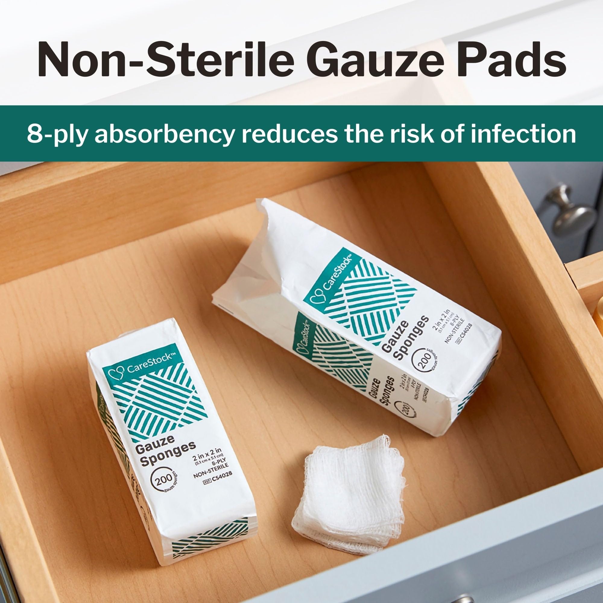 CareStock Gauze Pads 2x2, 8-Ply Woven Gauze Sponges, 200 ct — Amazon image 3