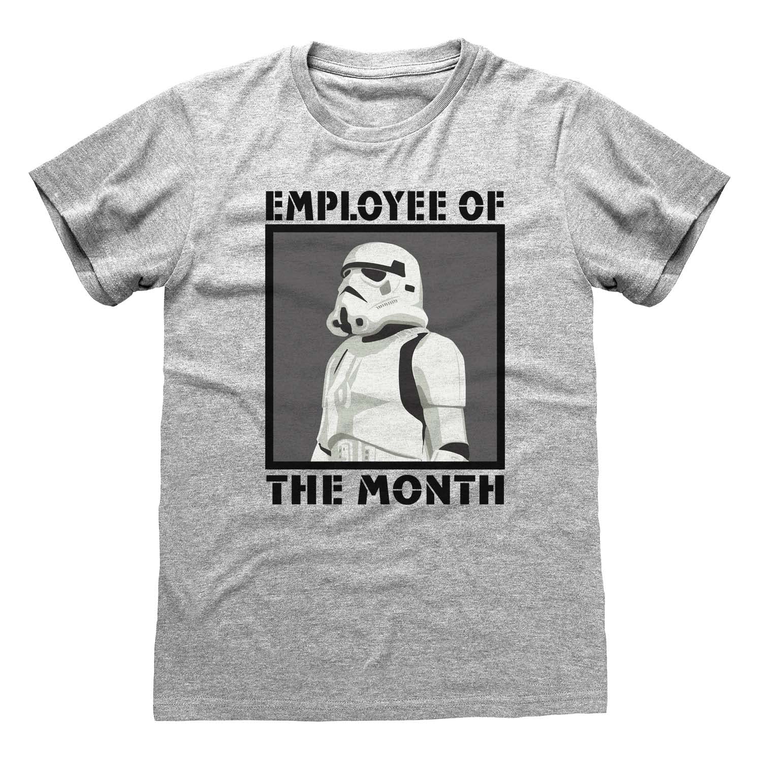 Heroes Inc. Unisex Grey Star Wars Employee Of The Month Men T-Shirt Mottled M, 97% Cotton, 3% Polyester, Regular