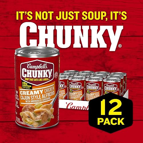 Miniatura 4 de Campbell's Sopa gruesa, sopa cremosa de pollo cajún Alfredo, lata de 18.8 onzas (caja de 12)