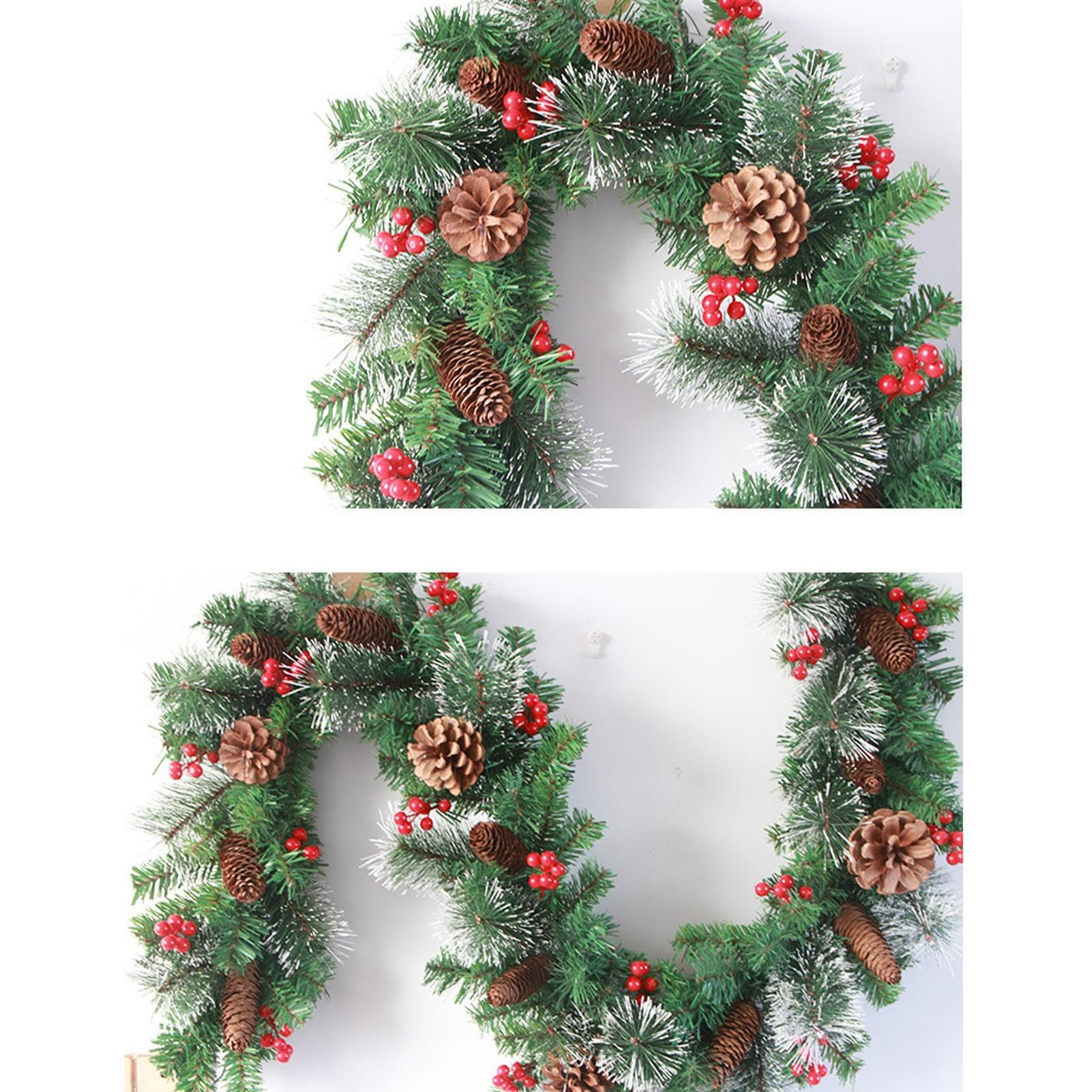 Amazon.co.jp: ライト付きクリスマスガーランド、松ぼっくりのレッド