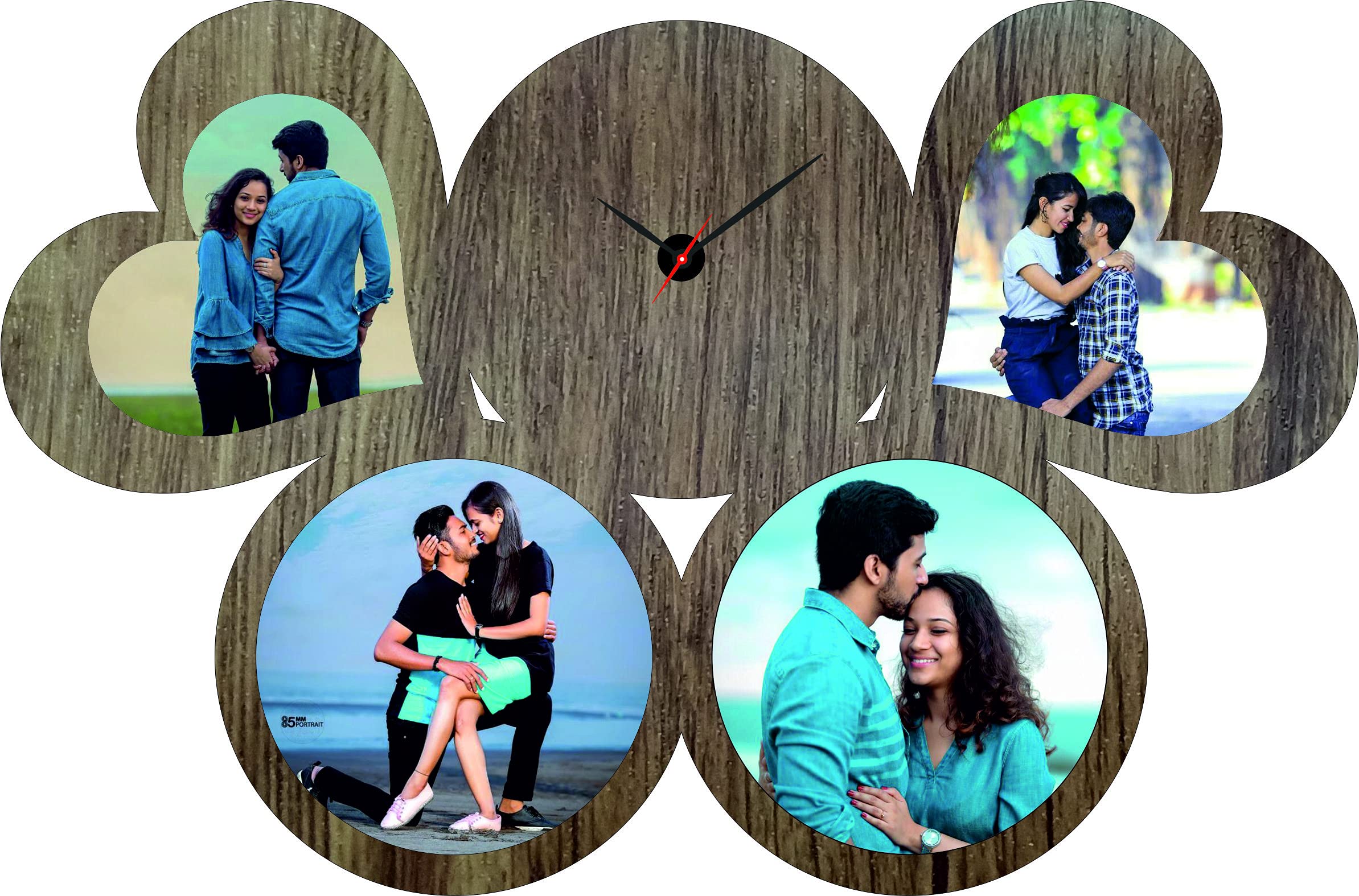 Apna Photo� 30X20X5CM Personalized LED Clock Customize with Your Name and Photo Brown.
