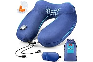 Extra-Compact Inflatable Travel Pillow for Airplanes