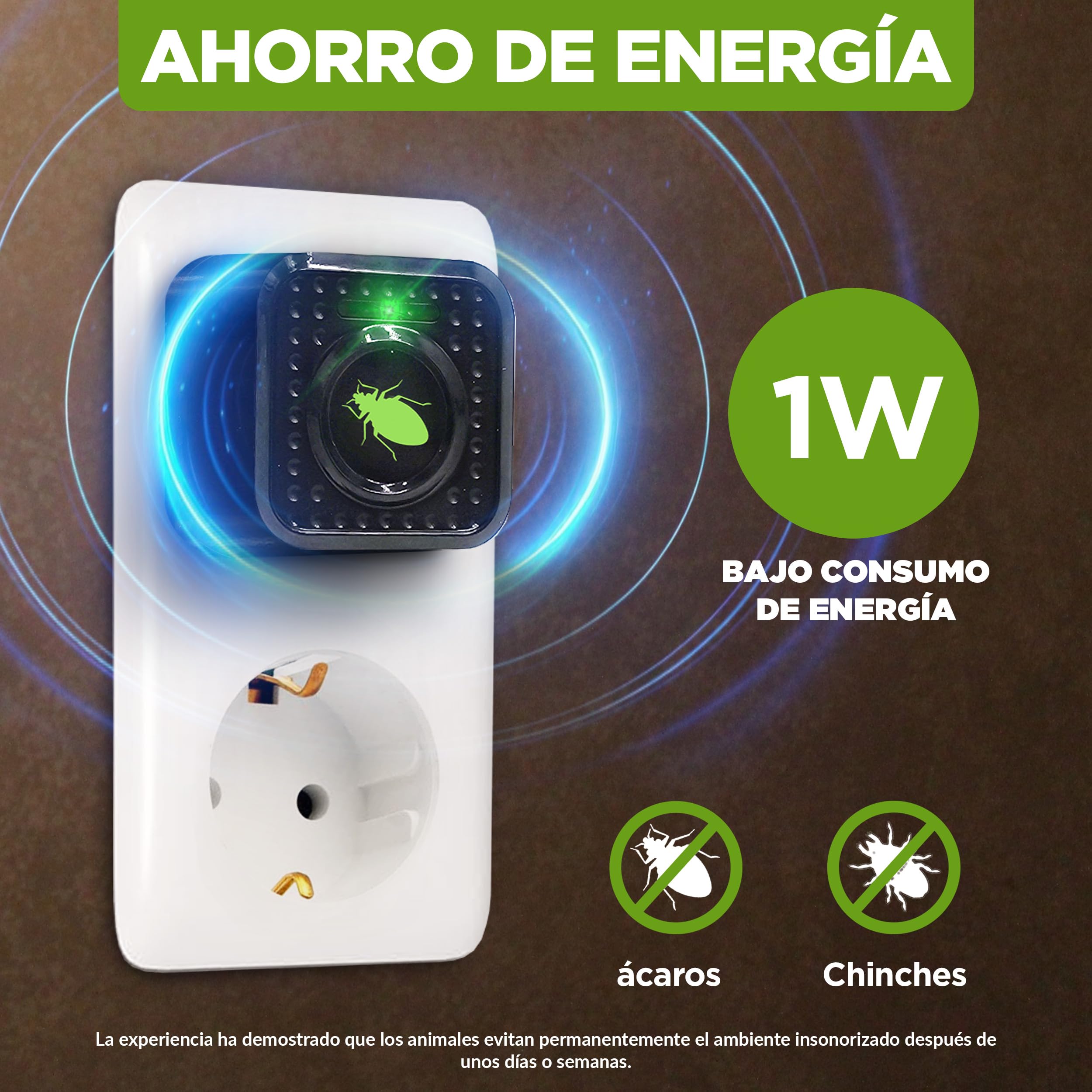 ISOTRONIC Repelente ultrasónico para ácaros y chinches: Dispositivo eléctrico enchufable con un Alcance Efectivo de 30 m². Dispositivo eléctrico enchufable sin Productos químicos (3 Unidades).
