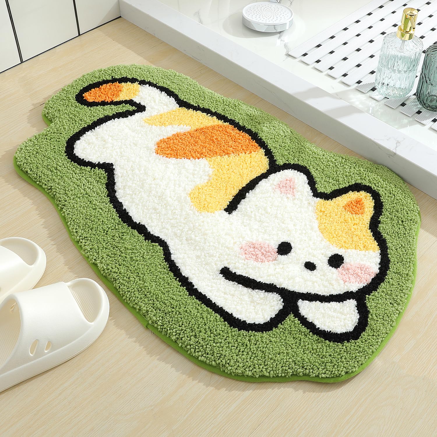 Cute Animal Bath Mat, Extra Soft Absorbent Bath Rug, Non-Slip Comfortable Bathroom Rug, Carpet for Tub, Shower, Bath Room, Machine Wash Dry, 20"x31",