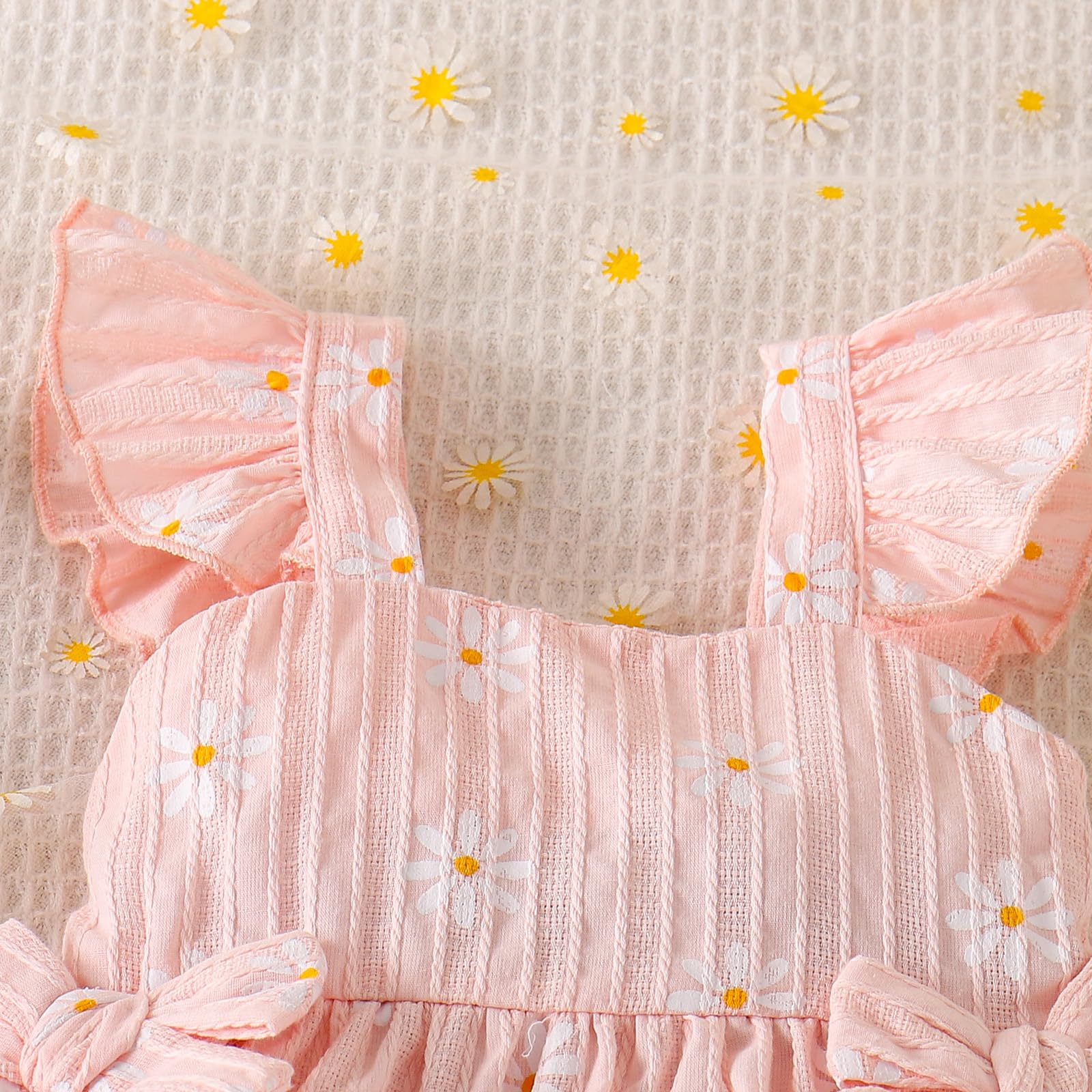 Ropa Verano Para Niña Linda Blusa con Volantes y Margaritas Pantalones Cortos Conjunto de Conjuntos Para Niña Pequeña - 3