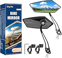 Diyife HD Wide Angle Bike Mirrors Pair - 15.5cm Large Flat Mirror, 360° Adjustable, Blast-Resistant for MTB, Road, E-Bike Handlebars
