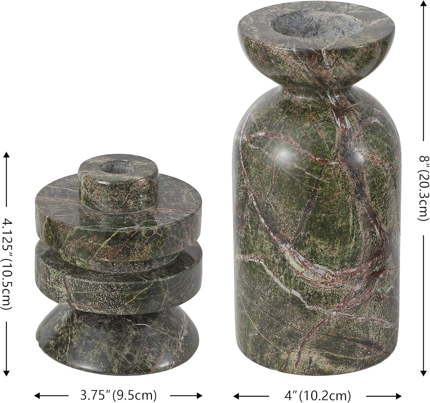 SAFAVIEH Home Collection Thea Green & Red Candle Holder Set of 2 (Fully Assembled)