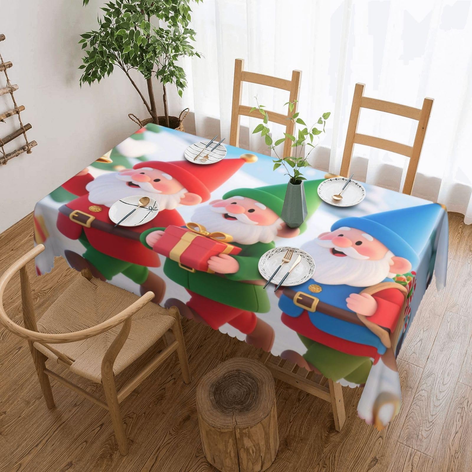 Nappe gnomes de Noël pour partager la magie des repas en famille