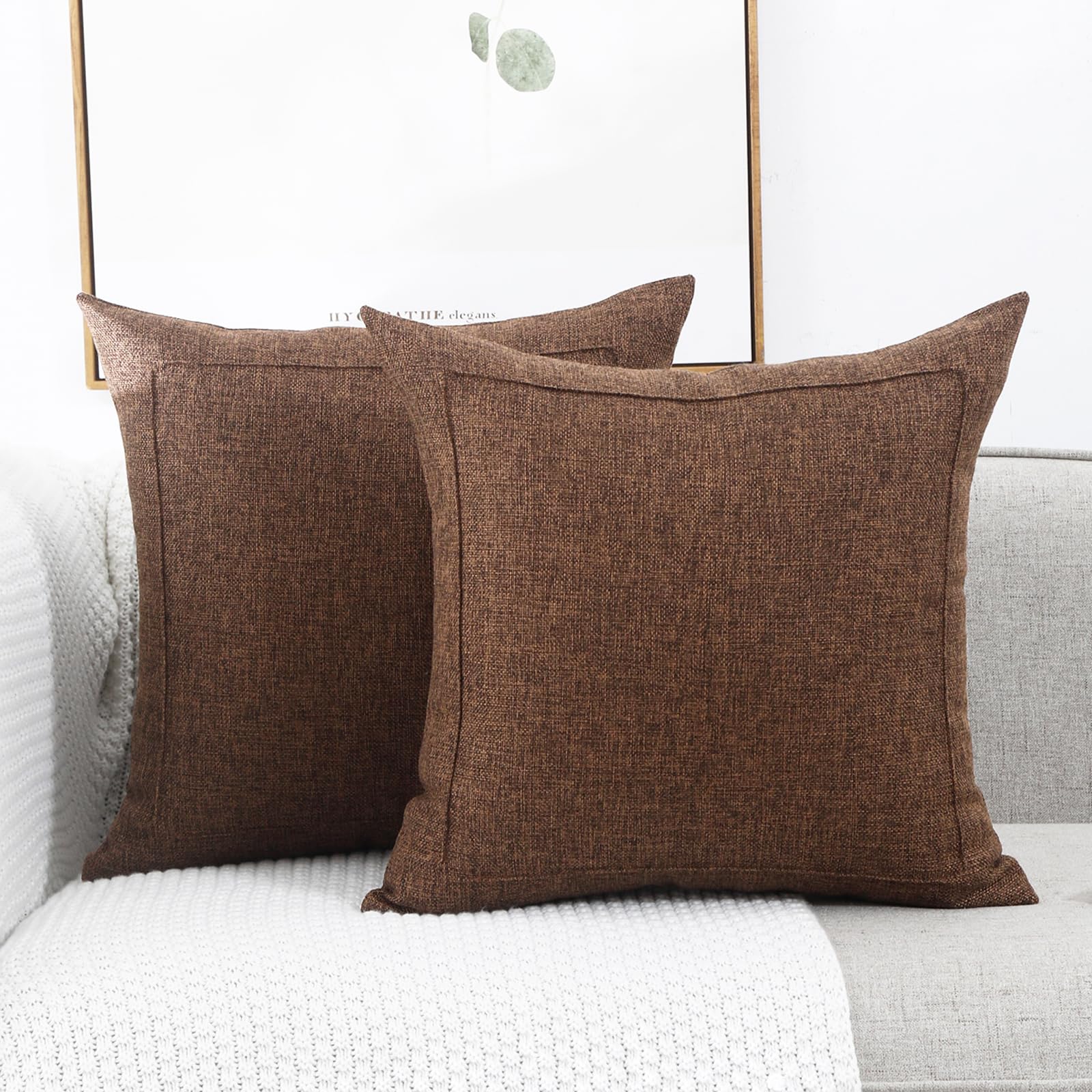 Taie d'oreiller 24"x16" housse coussin coton lin gris canapé