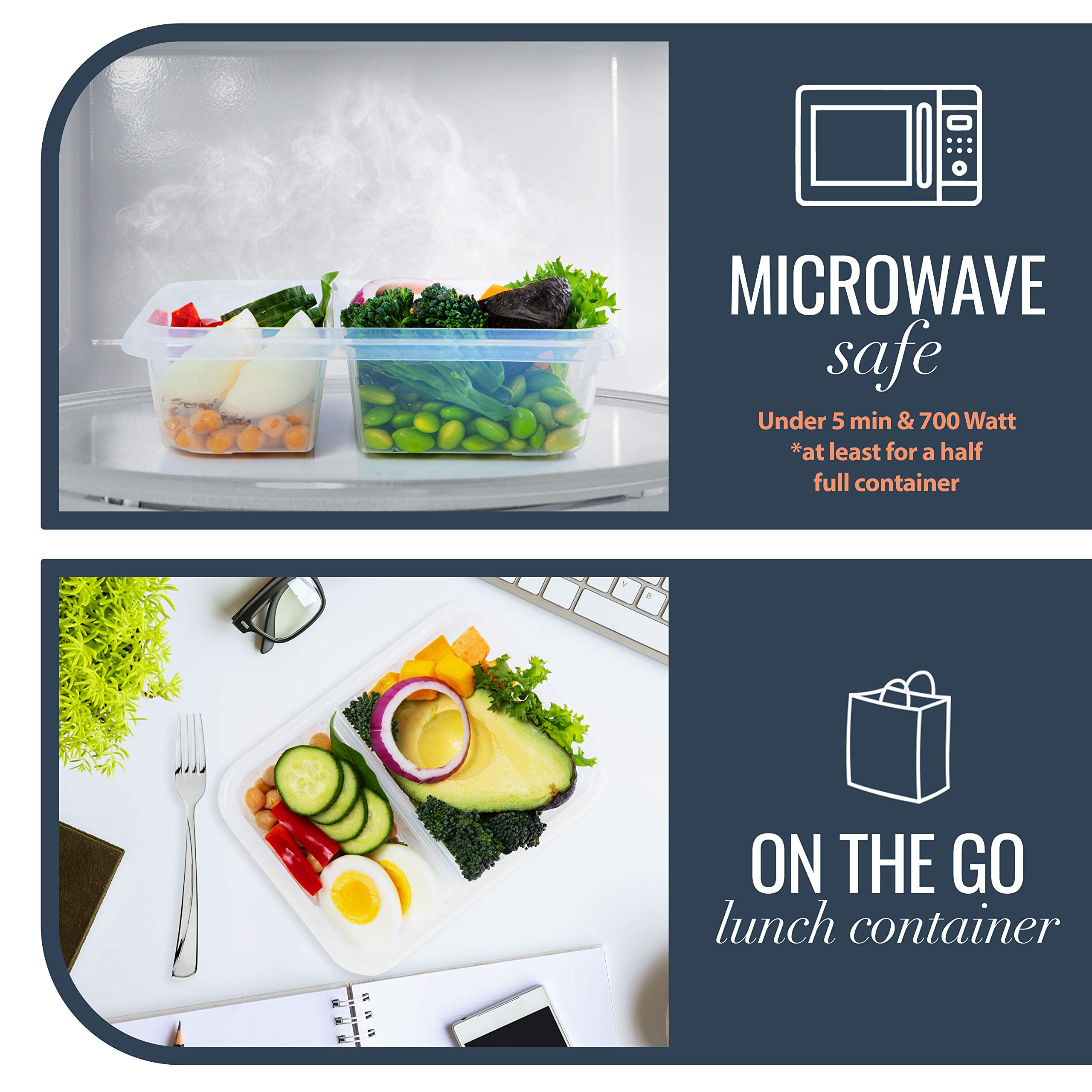 Fullstar Food Storage Containers with Lids Divided Lunch Containers