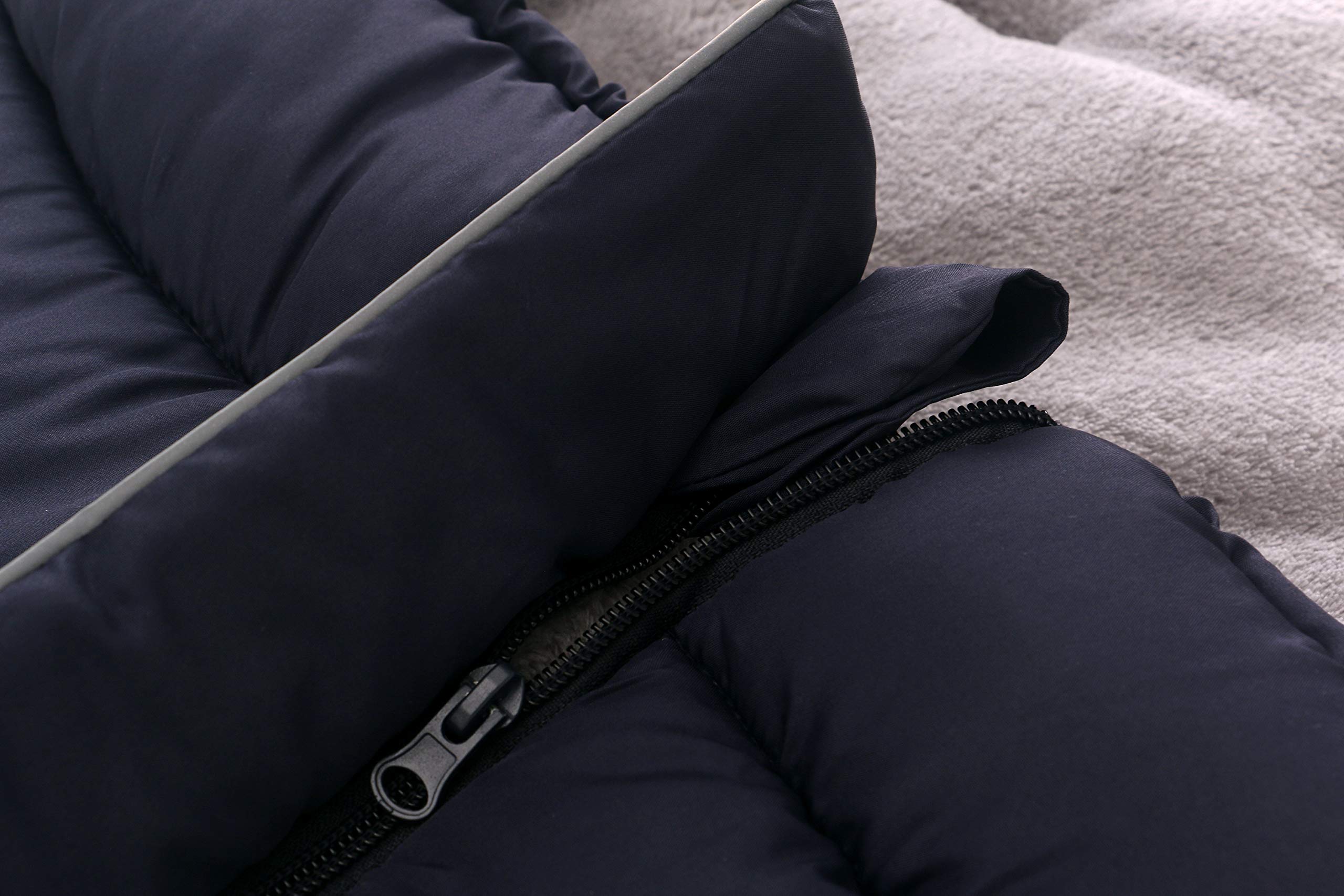 Sacco Termico Invernale per Passeggino, Coprigambe Bebè con 3 o 5 Punti di Ancoraggio, Footmuff Universale per Seggiolino Auto, Coperta 102 * 54cm Impermeabile e Antivento, Blu Scuro