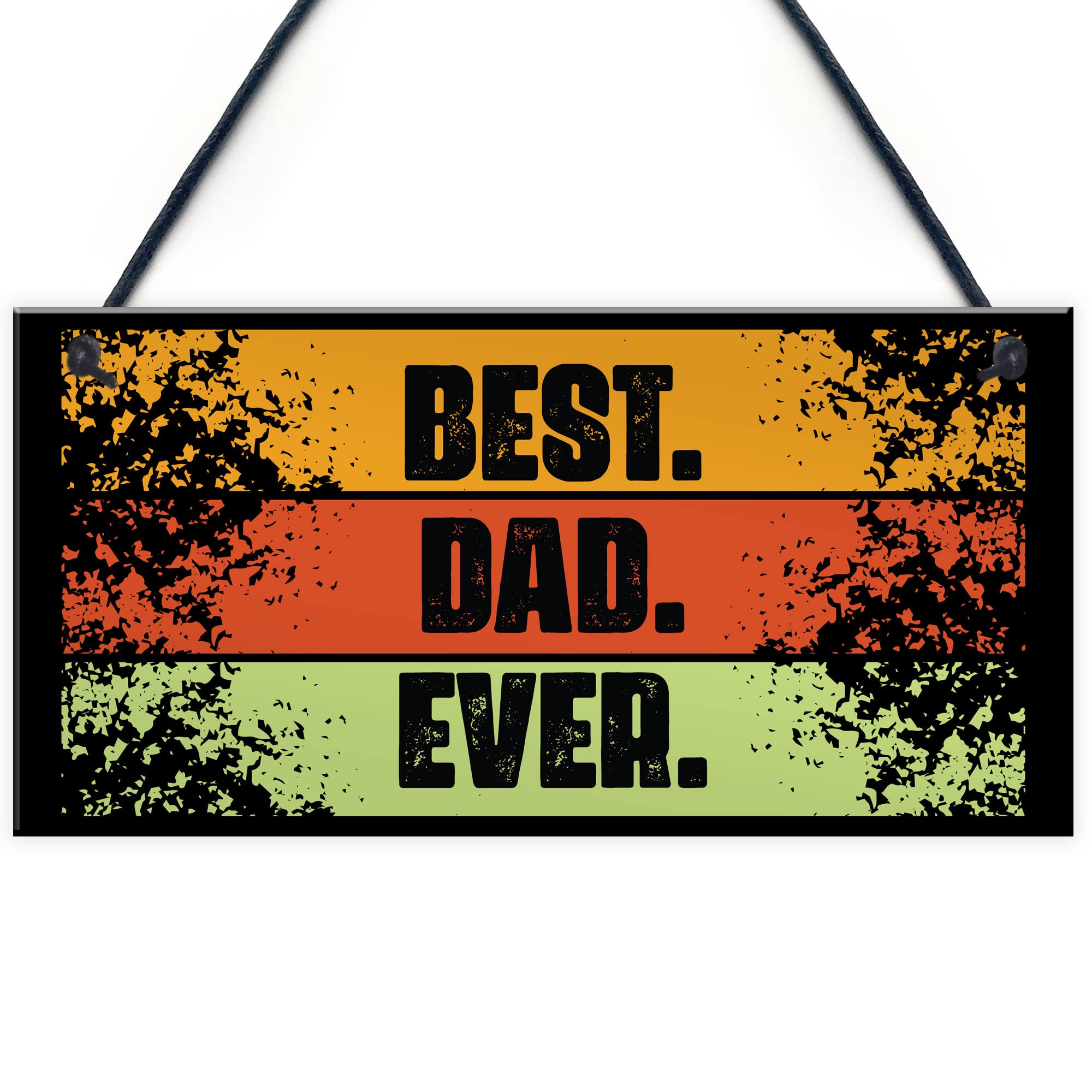 Red Ocean BEST DAD EVER Gift Hanging Sign For Birthday Fathers Day Gift Man Cave Shed Office Sign Gift For Dad Gift For Him Dad Daughter Gifts