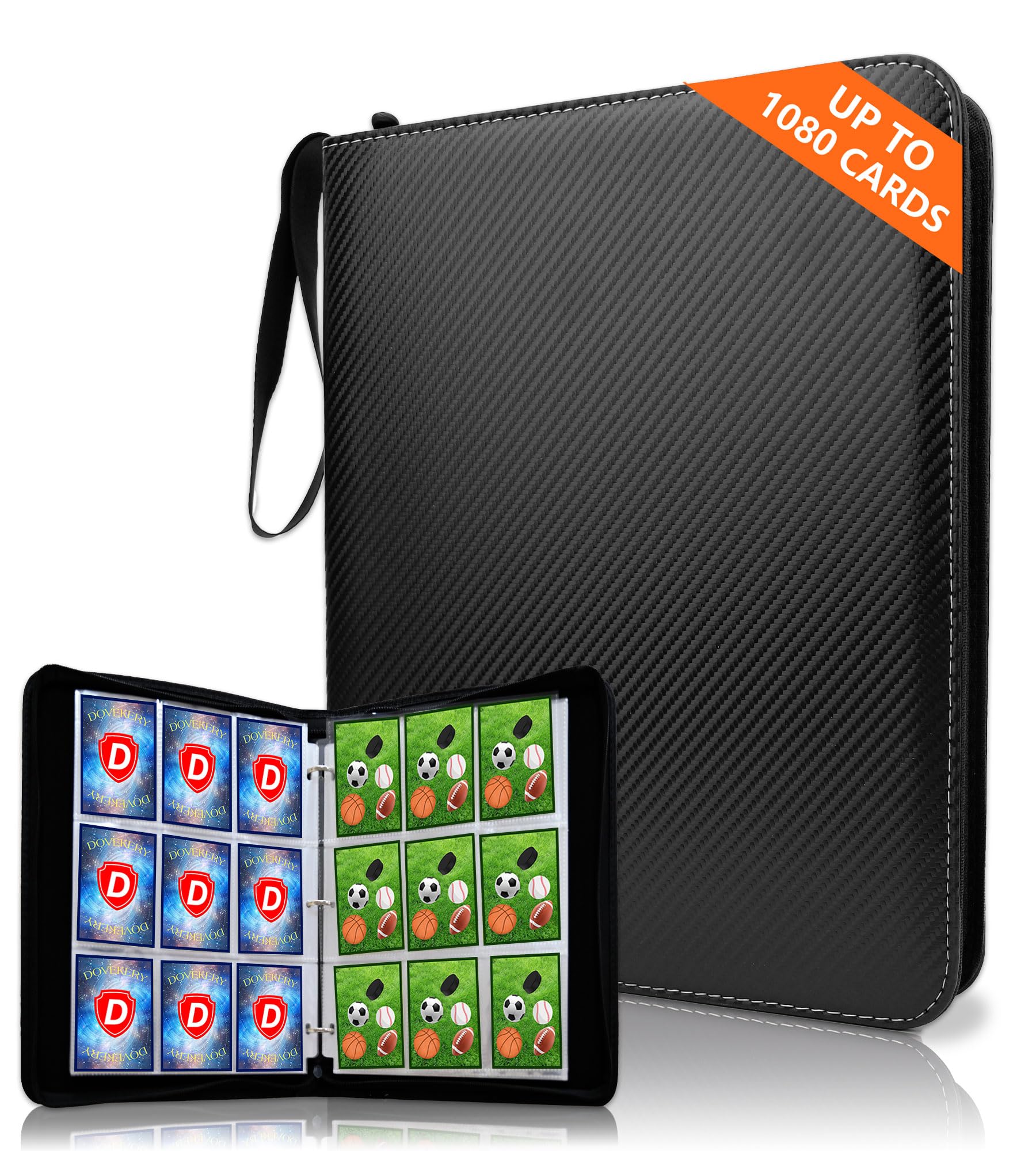 DOVEKERY Trading Card Binder 9 Pocket, Card Collection Folder with 60 Removable Sleeves