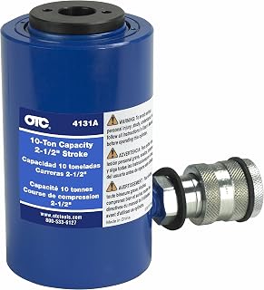 OTC 4131A 10-Ton Hollow-Center 2-1/2" Cylinder - Center Hole Design is Ideal for Push/Pull Applications While Allowing Cables, Screws, or Wires to Pass Through the Cylinder