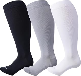 LEVSOX Plus Size Compression Socks for Women Men Wide Calf Extra Large 15-20 mmHg Knee High Sock for Nurses Pregnant Travel
