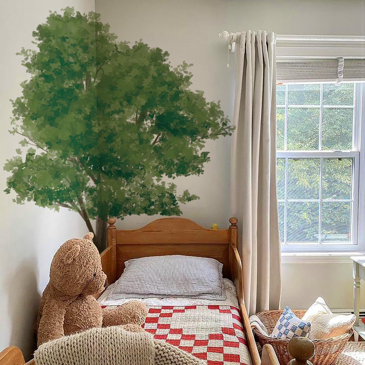 astrkiz Extra Huge Trees Wall Decals Peel and Stick, Self Adhesive PVC Realistic Tree Forest Wall Mural Sticker, Precut Maple Tree Wall Art Decor for