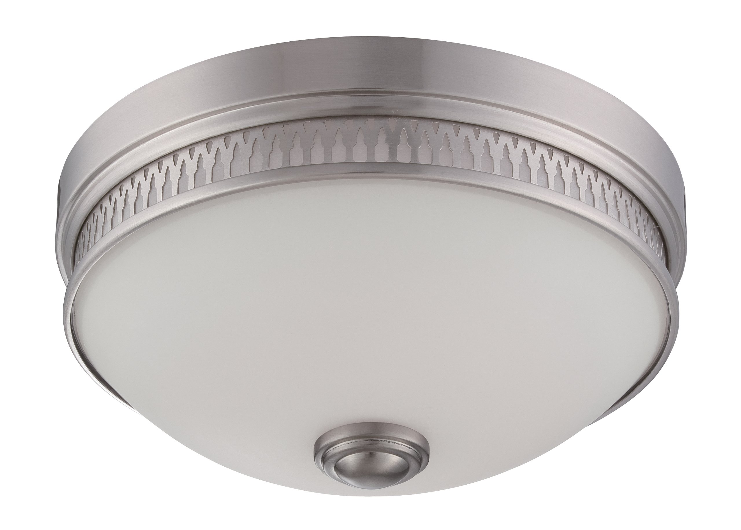 Nuvo Lighting 62/323 Harper LED One Light Flush Dome 20 Watt 1420 Lumens Soft White 2700K KolourOne LED Technology Frosted Glass Brushed Nickel Fixture