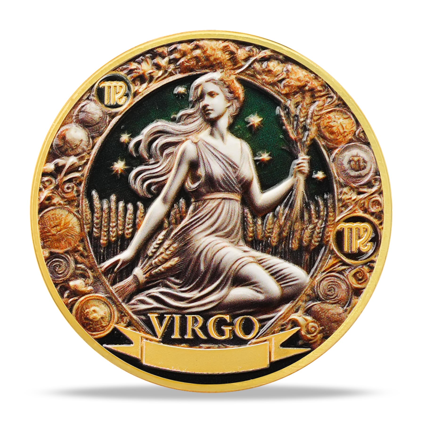 Virgo Zodiac Challenge Coin | Astrological Sign & Symbol Medallion | Virgo Horoscope Token | Commemorative Gifts for Collectors, Astrology Enthusiasts, and Zodiac Lovers