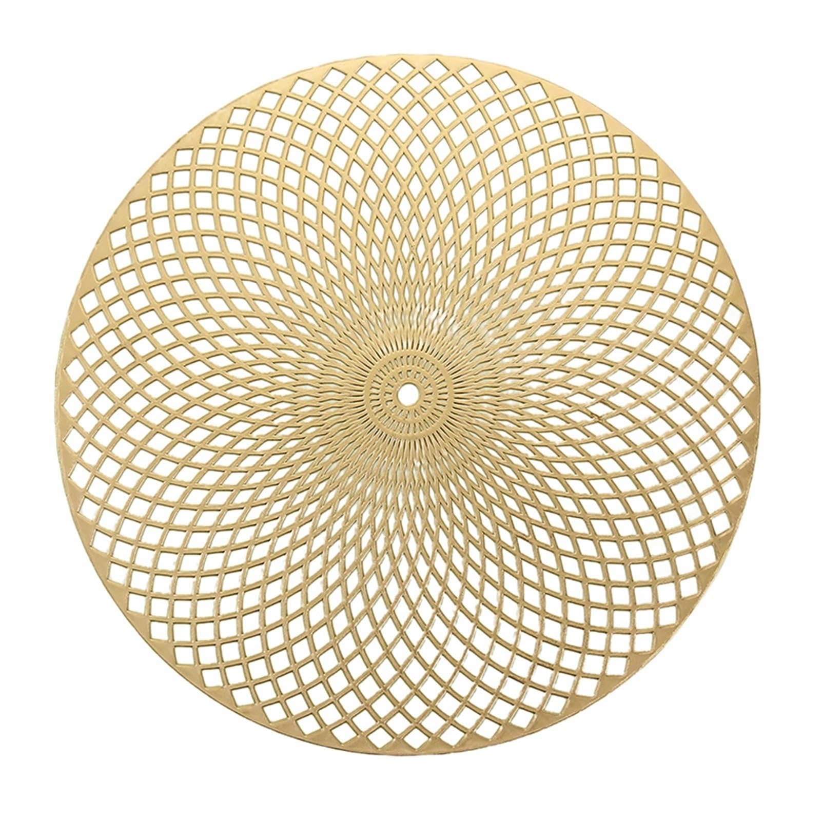 Placemat Juego de 10 manteles individuales dorados con patrón geométrico de rombos de 38 cm para cocina y comedor