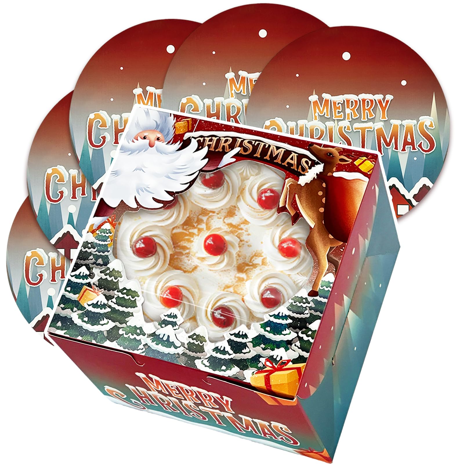 Gcardist Christmas 10x10x5 Cake Box