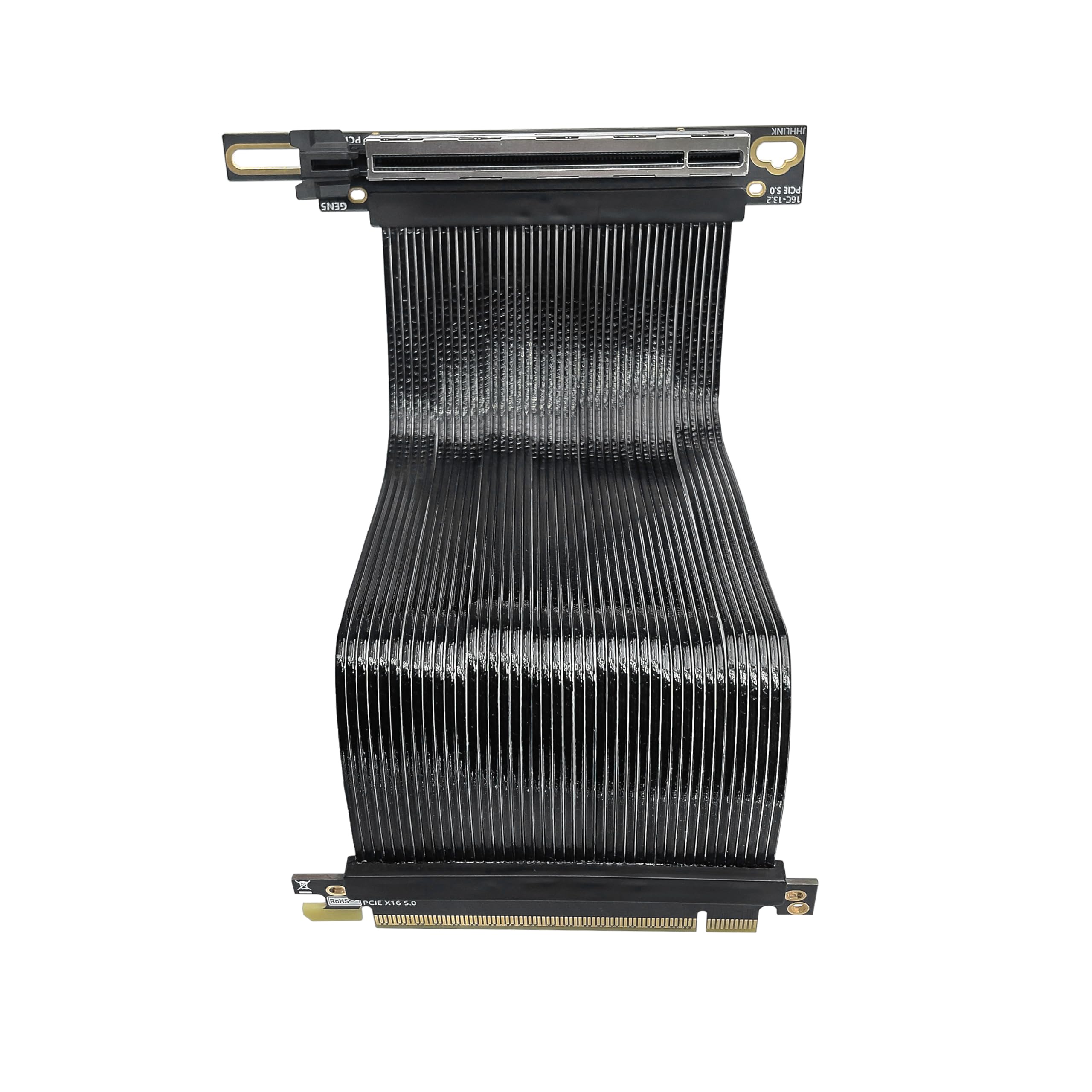 JMT Câble d'extension PCIe 5.0 X16 64 Go/s à angle droit pour carte graphique GEN5 haute vitesse 16AB5 pour boîtier de bureau ATX (15 cm)
