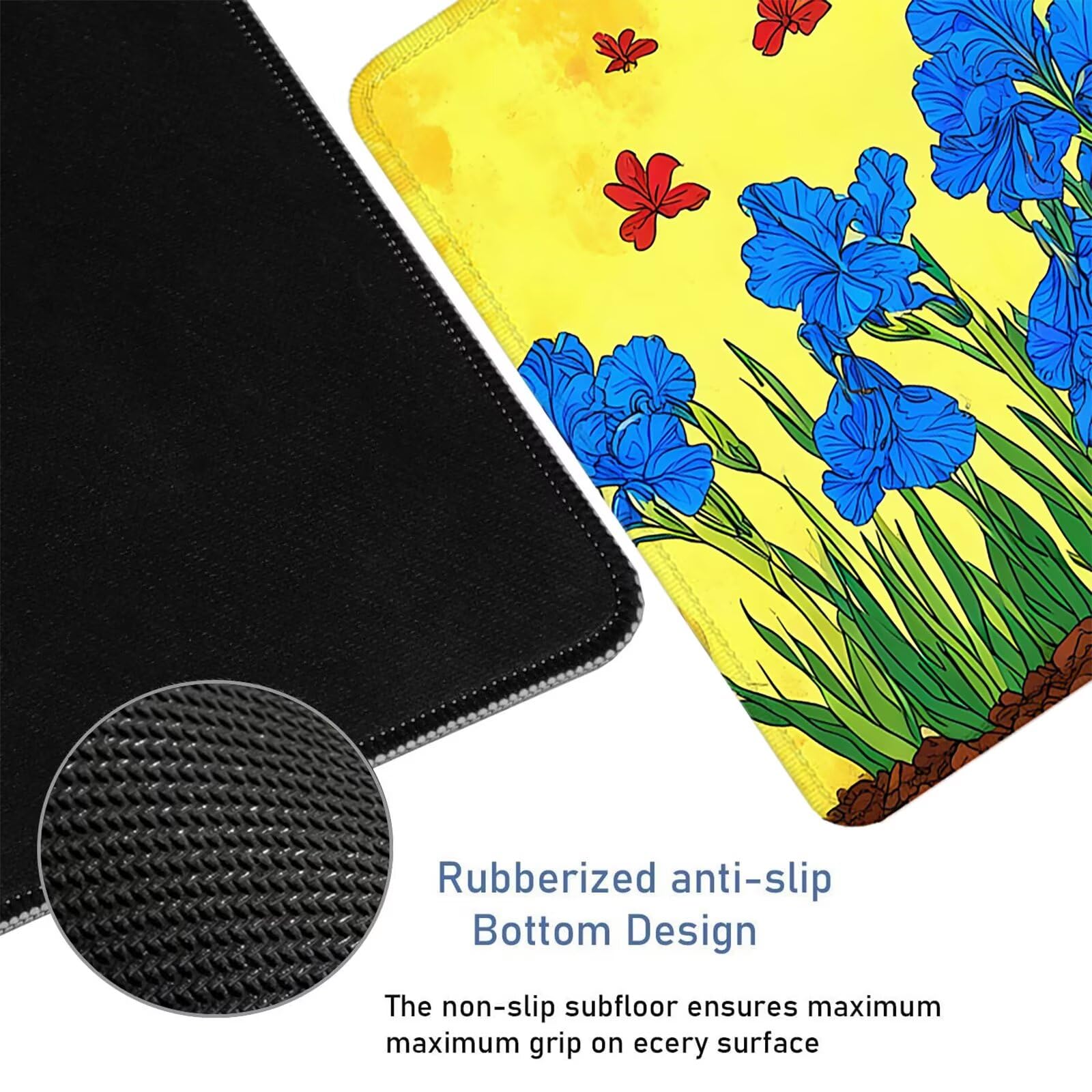 Podkładka pod mysz do gier XXL 1000 x 500 x 3 mm, niebieska podkładka pod mysz pod kwiaty biurko z antypoślizgową gumową podstawą, podkładka pod mysz do gier akcesoria poprawiające szybkość i precyzję