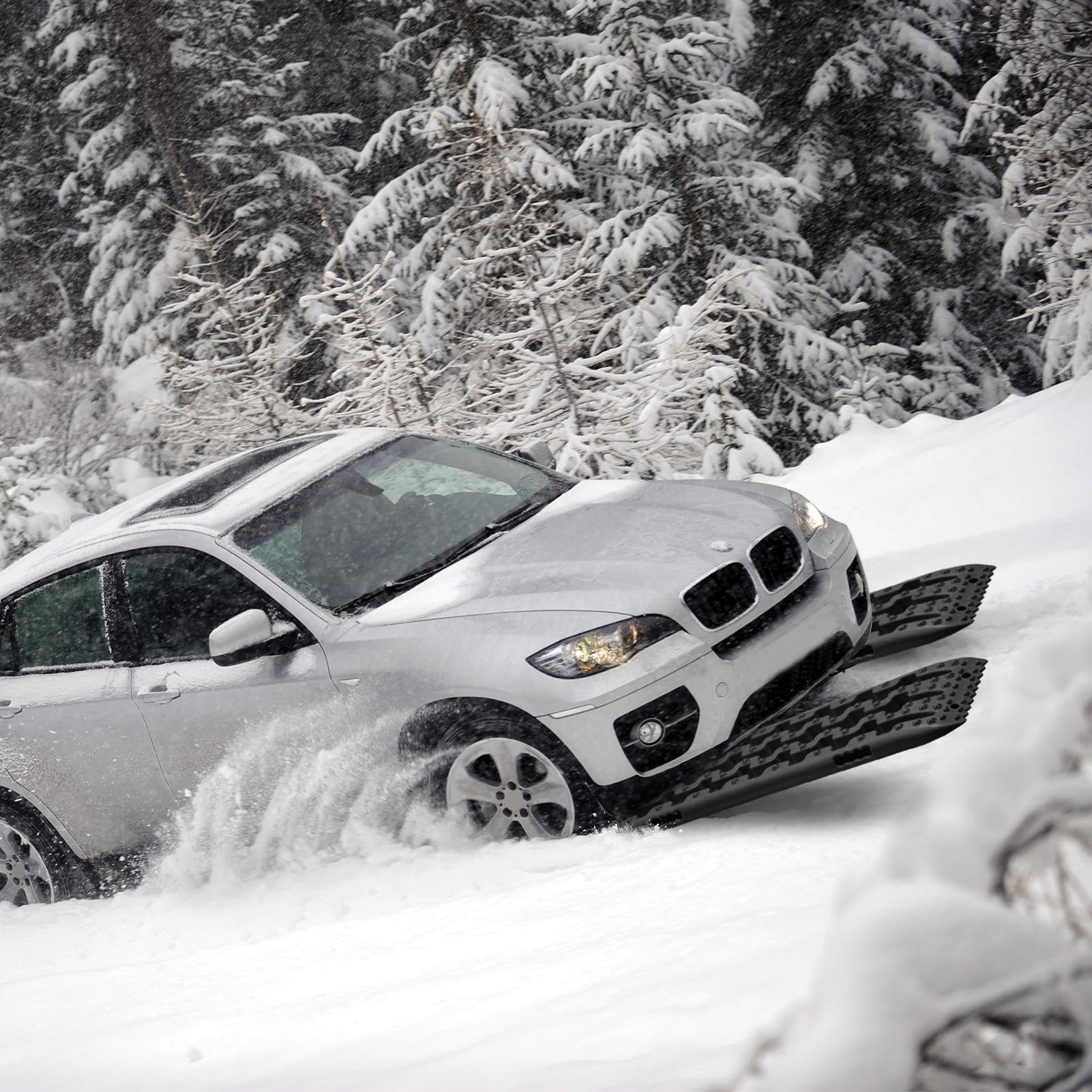 Sandbleche Offroad 2 Stück – 10 Tonnen Anfahrhilfe & Traktionsplatten für Auto, SUV, Wohnmobil & 4x4 | Für Schnee, Schlamm & Sand | Schwarz – Robust & Langlebig