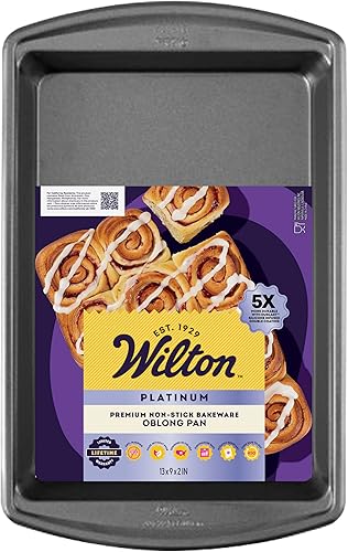 Wilton Advance Select - Sartén rectangular antiadherente de alta calidad, 9 x 13 pulgadas, acero, color plateado