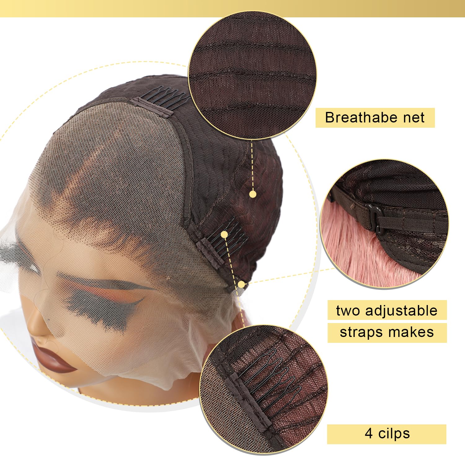 SOMIARIK Pink Lace Front Wig with Brown Roots - Image 4