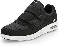 Tênis ortopédico feminino ajustável para diabéticos | Fascite plantar/pés inchados/joanetes | Tamanho largo 35-43, Preto/branco, 9.5 Wide