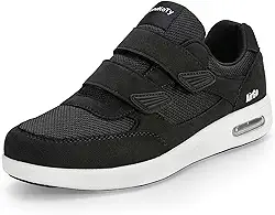 Tênis ortopédico feminino ajustável para diabéticos | Fascite plantar/pés inchados/joanetes | Tamanho largo 35-43, Preto/branco, 9.5 Wide