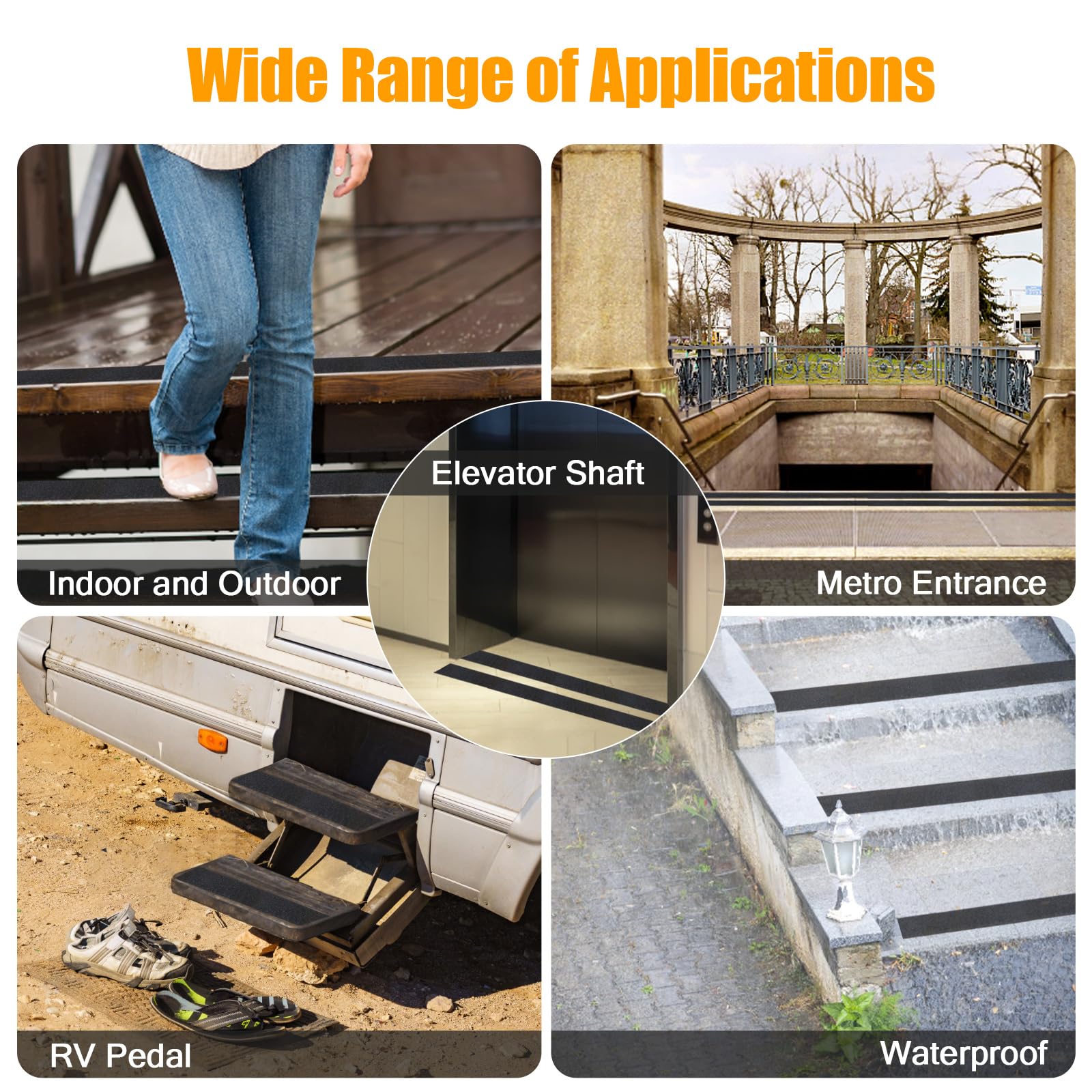 Anti-Rutsch Klebeband Reibungsband Selbstklebend Rutschfestes für Treppen Stufen High Grip