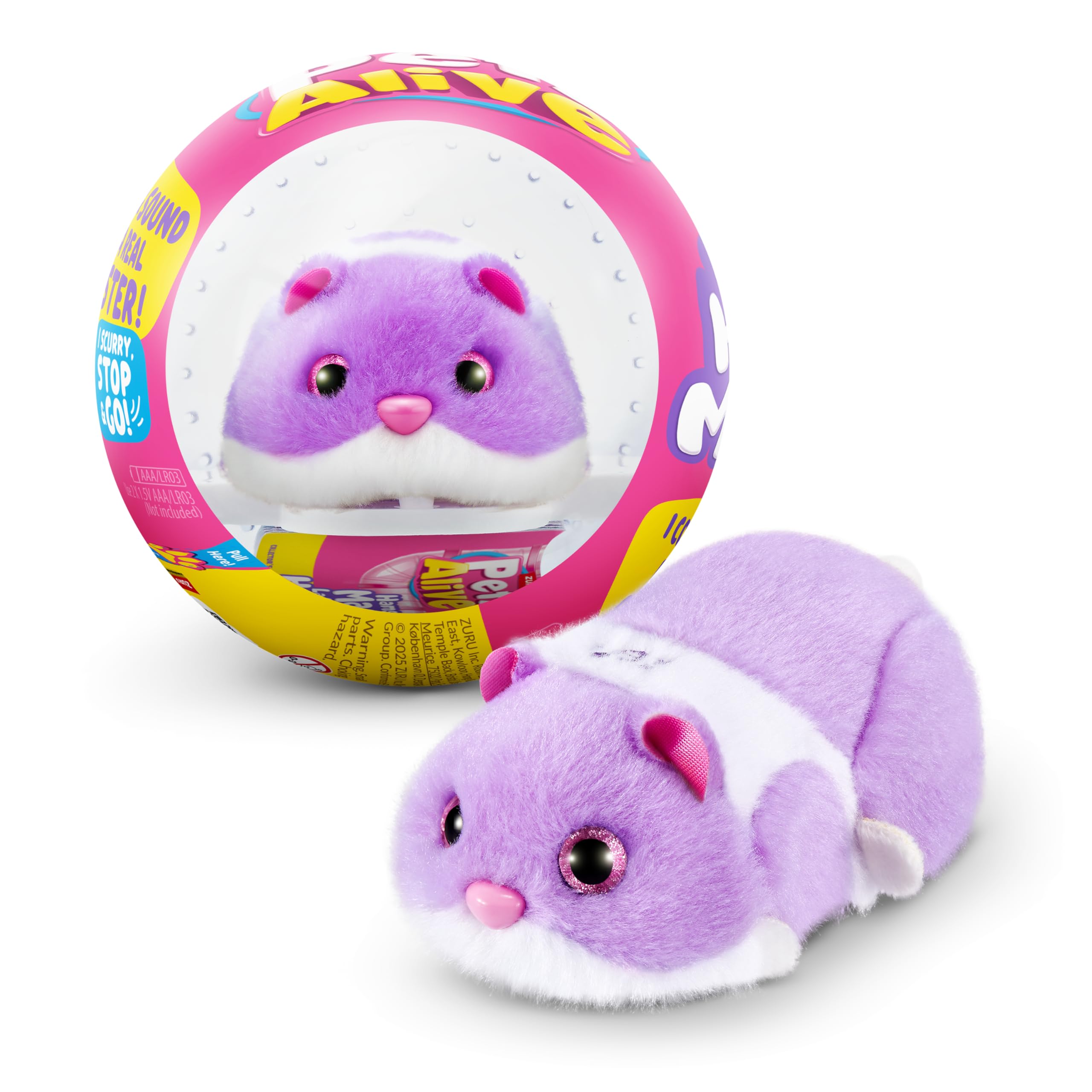 Hamstermania (Purple) by ZURU Hamster, Electronic Pet, 20+ Sounds Interactive, Hamster Ball Toy for Girls and Children