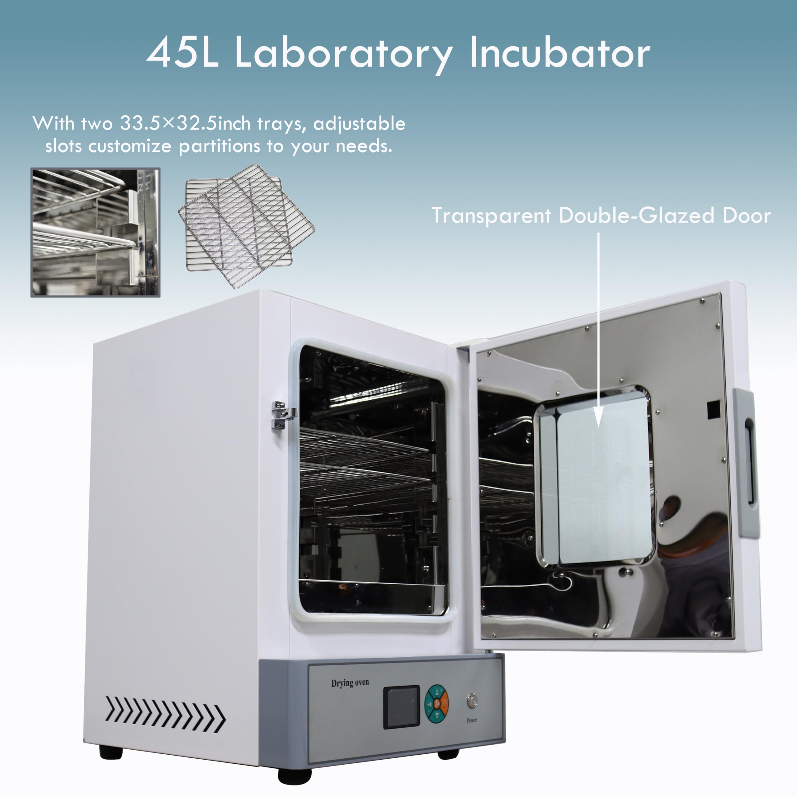 TECHTONGDA Drying Oven Lab Digital Air Dryer Forced Air Convection Drying Oven 45L Inner Chamber Size 14 * 14 * 14 inch