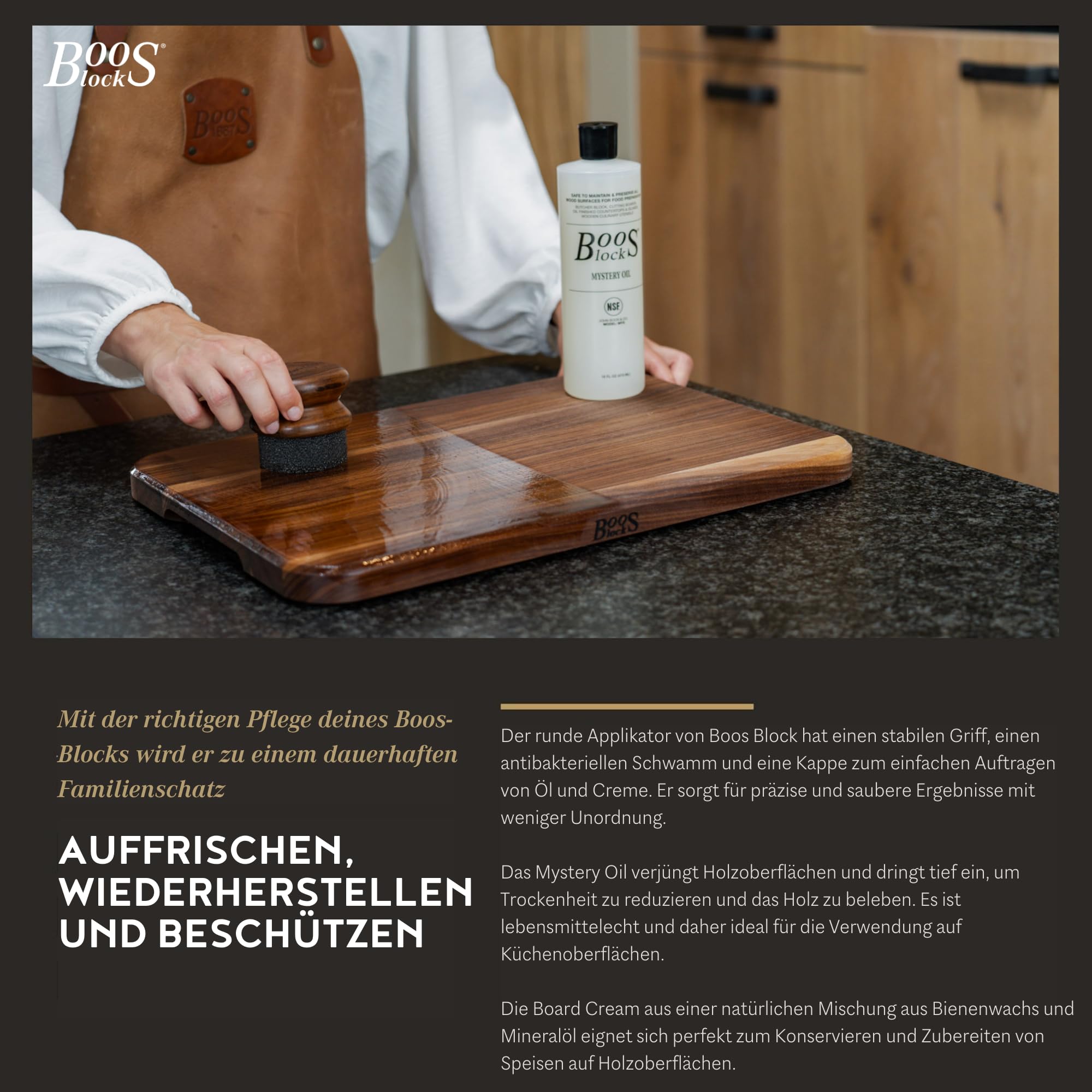 Boos Block Schneidebrett Walnuss - 30,5 x 20 x 2,5 CM - Chop-N-Serve | Allzweckbretter - Hackklotz - Brett Nussbaum - Servierbrett Holz - Schneidebrett Antibakteriell-Frühstücksbrettchen-Hackbrett
