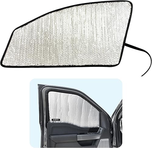 YelloPro - Parasol para asiento delantero para ventana lateral (juego de 2) ajuste personalizado para Ford F-150 F150 de cabina regular, Super Cab,