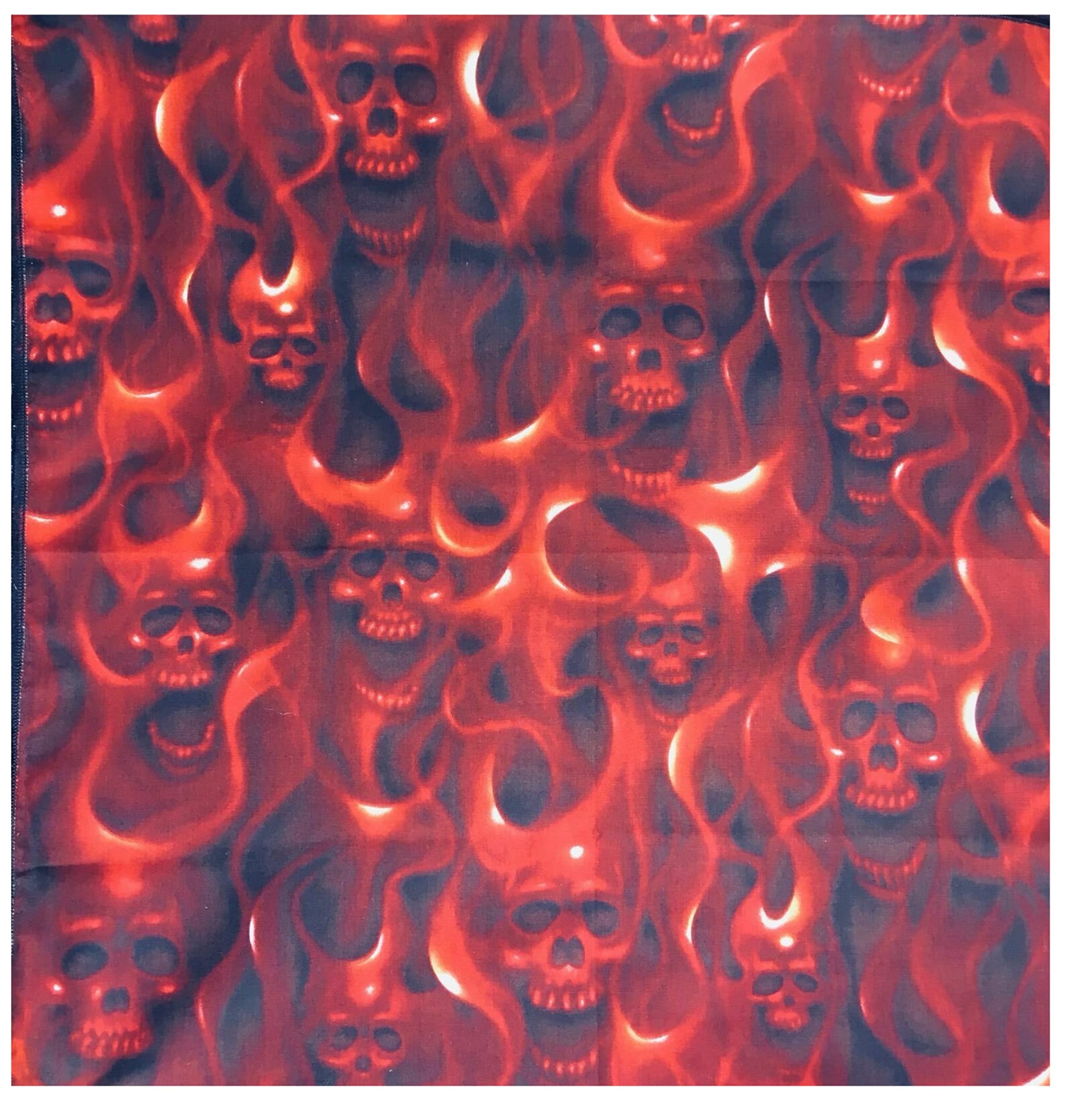 Flaming Skulls Bandana band
