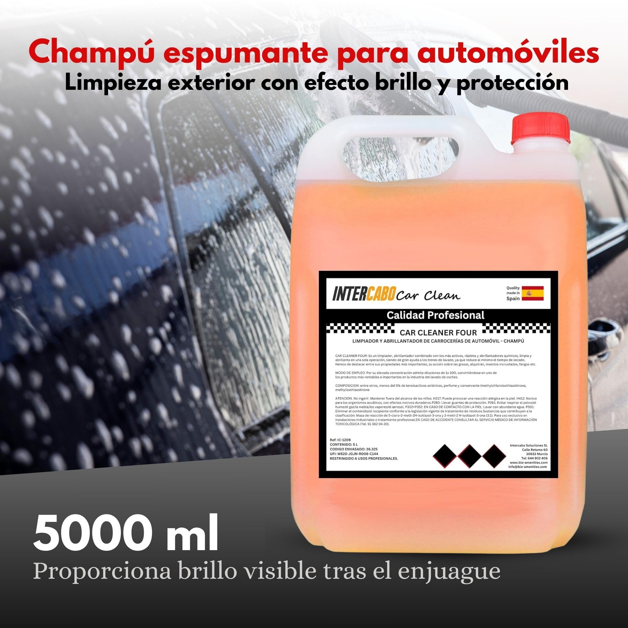 Shampoo schiumogeno per auto e camion – pulizia esterna con effetto lucido e protezione – formula professionale concentrata – caraffa da 5 litri – lavaggio veicoli, detailing, flotte