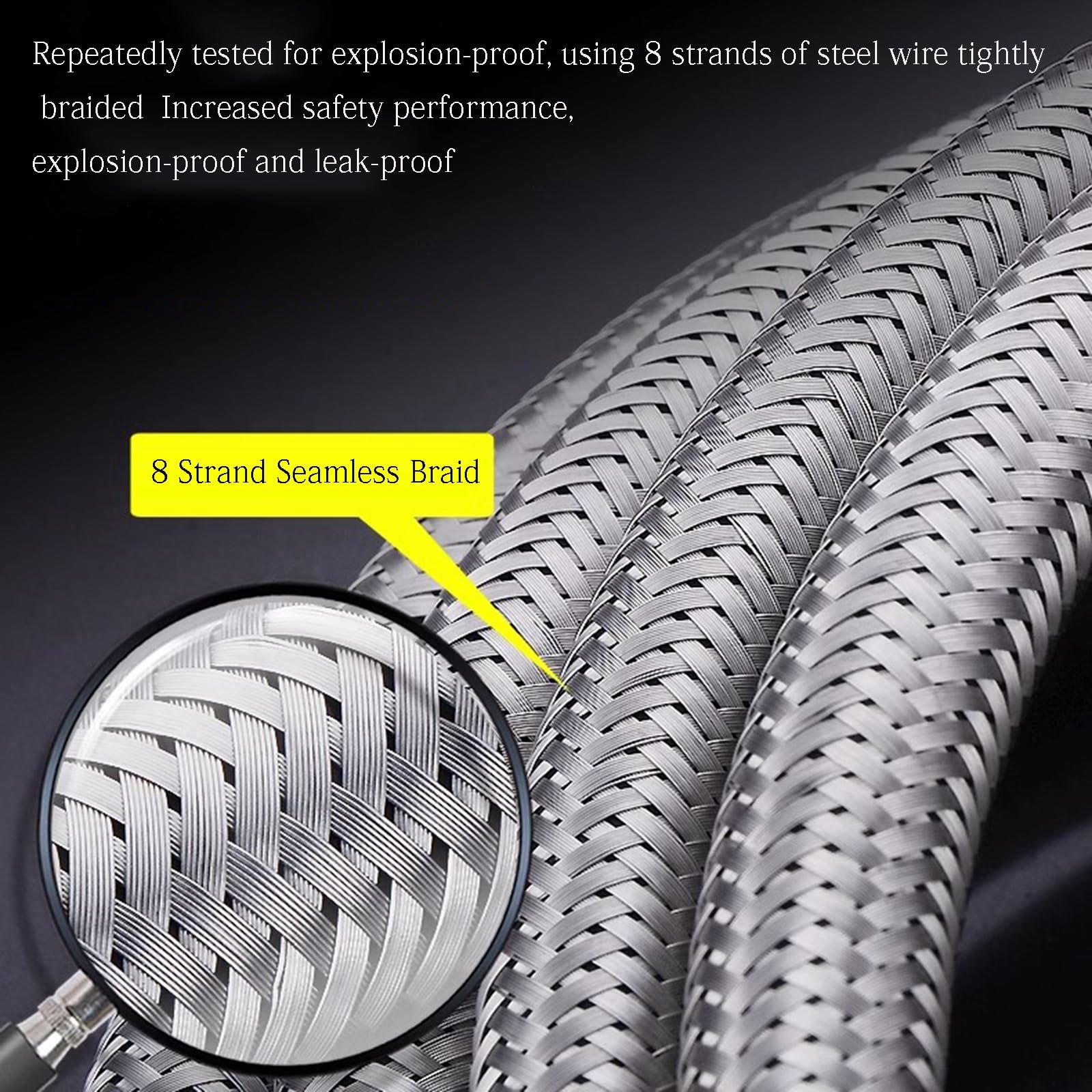 Tubo Di Collegamento Flessibile, G 1/2“ X G 1/2” Tubo Flessibile Dell'impianto Idraulico Dell'acqua Intrecciata Dell'acciaio Inossidabile for I Rubinetti Della Toilette Del Bagno(2m)