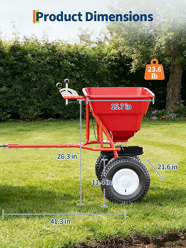 Garvee Tow-Behind Spreader, 85 Lbs Capacity Pull Broadcast Spreader by Garvee - Used condition - Image 6