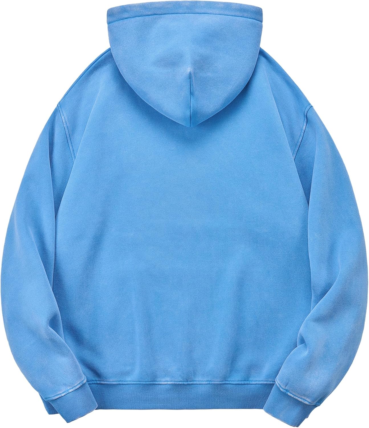 YND Mens Oversized Acid Wash Hoodie, Heavyweight Vintage Pullover for Winter, Fleece Cotton Sweatshirt, Unisex Streetwear - Image 3