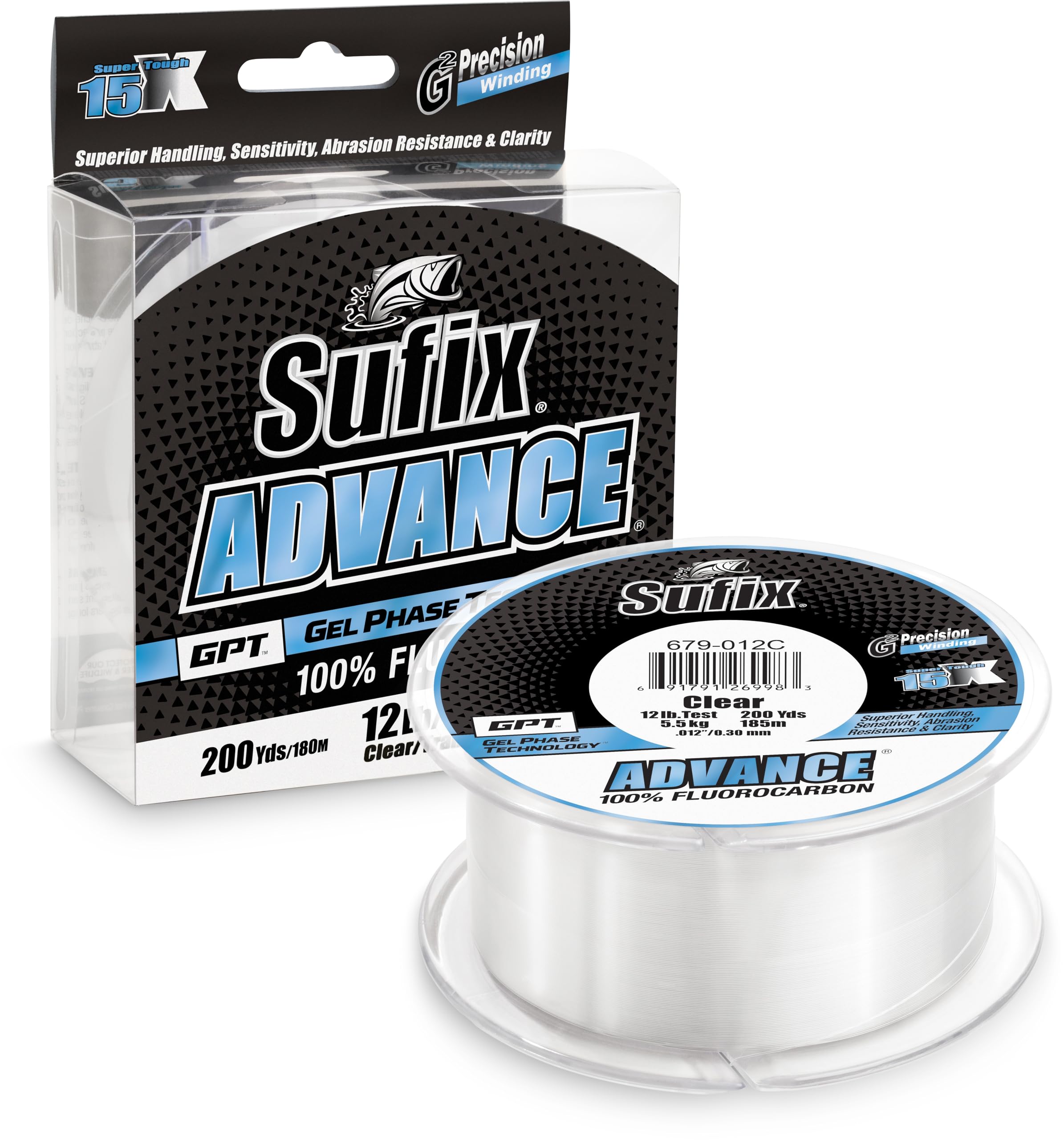 Sufix Advance Fluorocarbon Clear, 10lb Test 200yd
