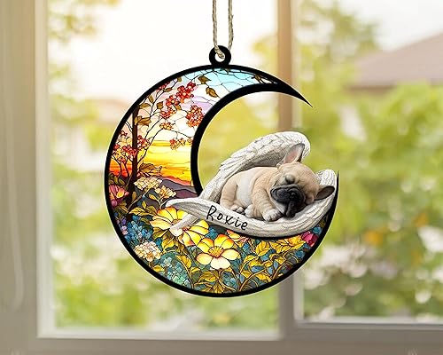Miniatura 564 de Chow Chow Dog Memorial Suncatcher, adorno de Navidad Chow Chow con nombre, atrapador de pérdida de mascotas, regalos para los amantes de los perros
