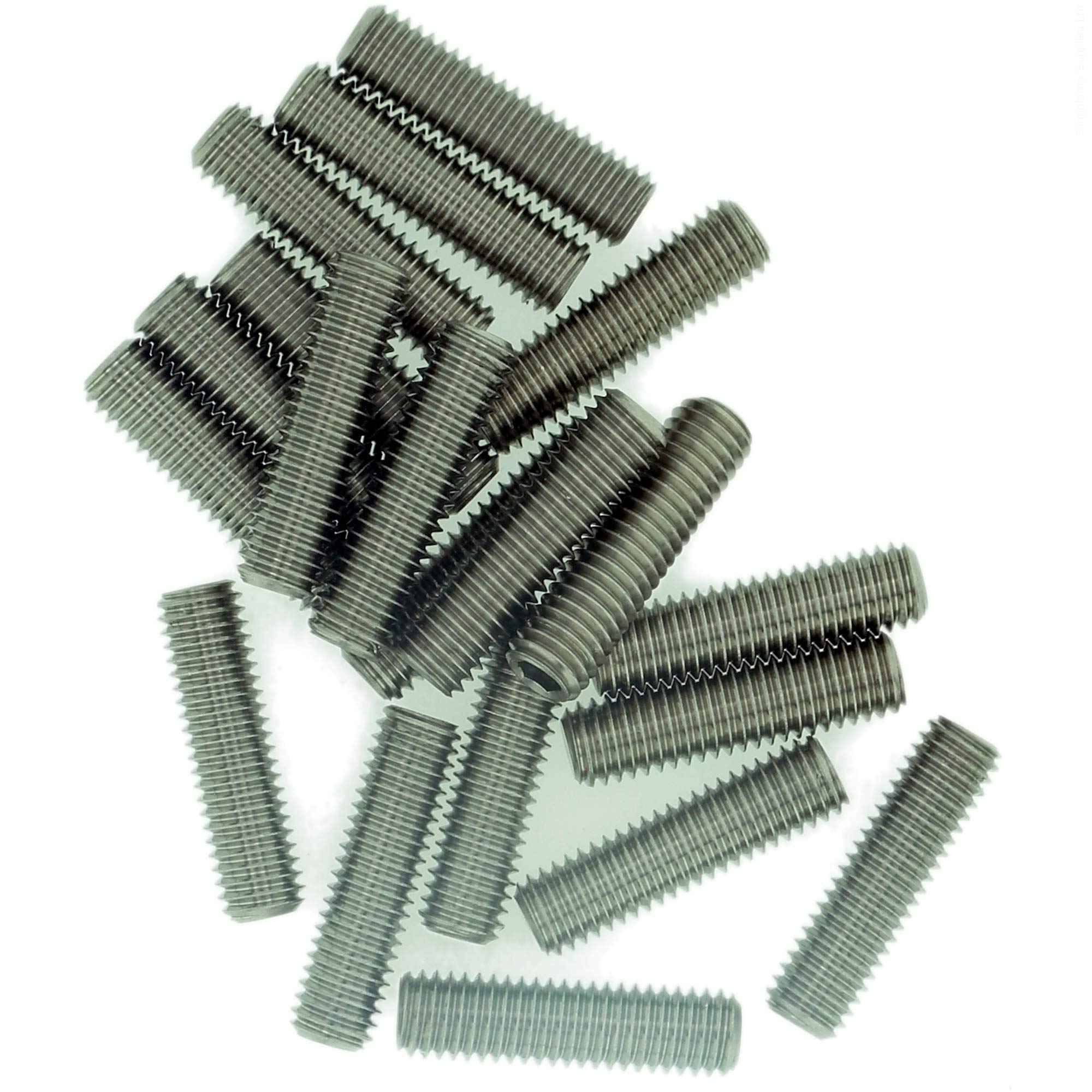 M6 (6mm x 40mm) Hex Socket Grub Screw (Flat Point) - Stainless Steel (A2) (Pack of 10)