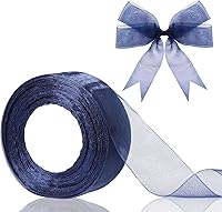 Vista 22 de Cinta de organza transparente de 1.5 pulgadas, cinta de gasa azul cielo para envolver regalos, decoración de Navidad, Halloween, ramo de boda