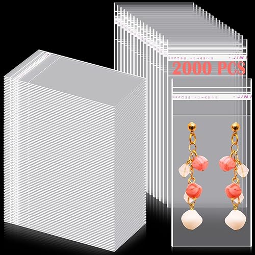 Chapou 2000 bolsas de violonchelo transparentes de 2 x 3 pulgadas, bolsas de celofán resellables resellables, bolsas pequeñas transparentes con