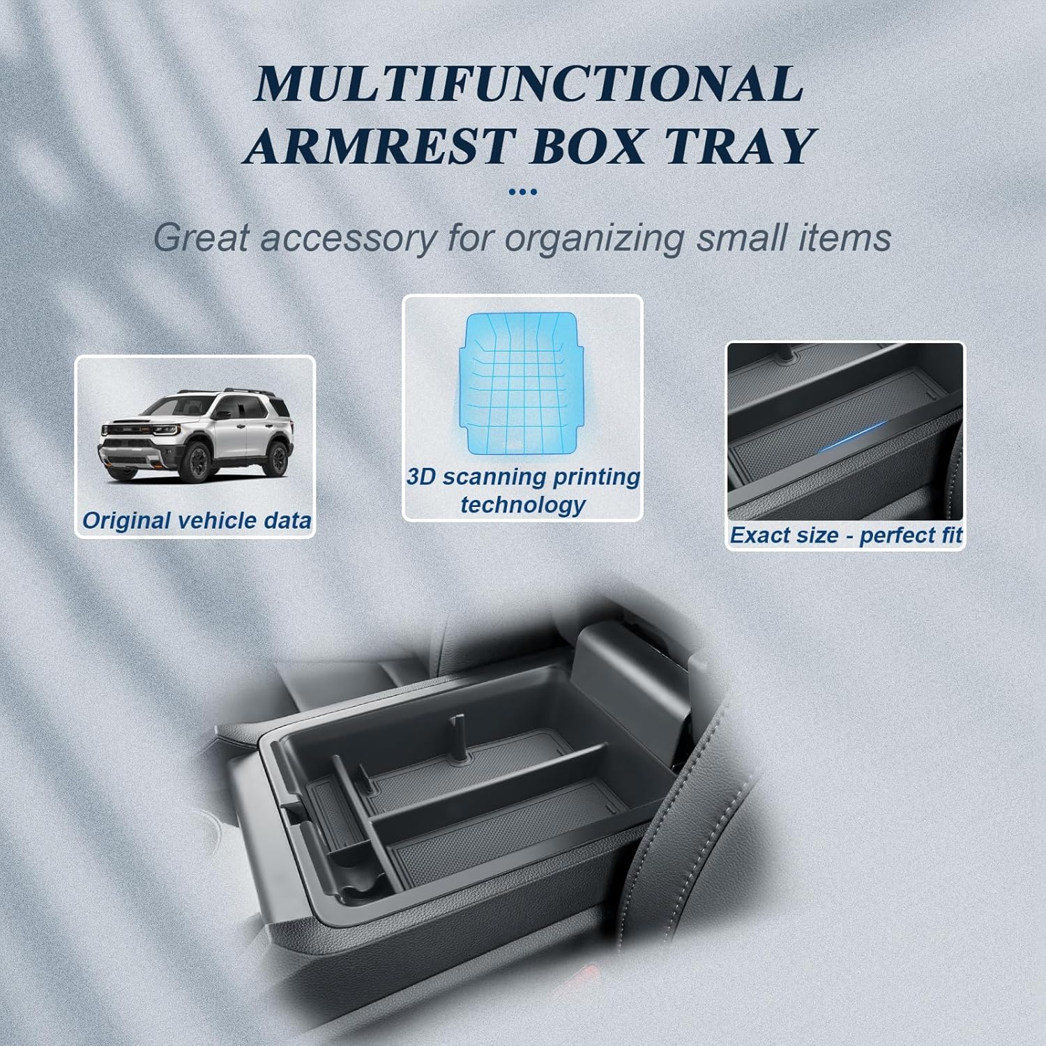 BIBIBO 3Pack for 2026 Honda Pilot Console Organizer 2026 Honda Pilot Center Console Insert Tray +Cup Holder+ Pilot Insert Divider Slot Box Secondary