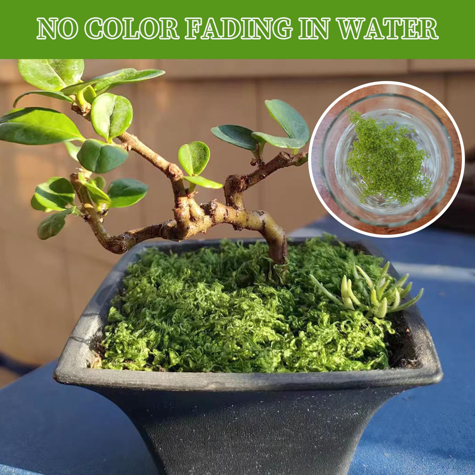 200g Muschio Artificiale,Muschio Riutilizzabili Verde Scuro,Nylon Muschios Vegetale Finto per Decorazioni Parete Casa Fai da Te Modellismo Artigianato